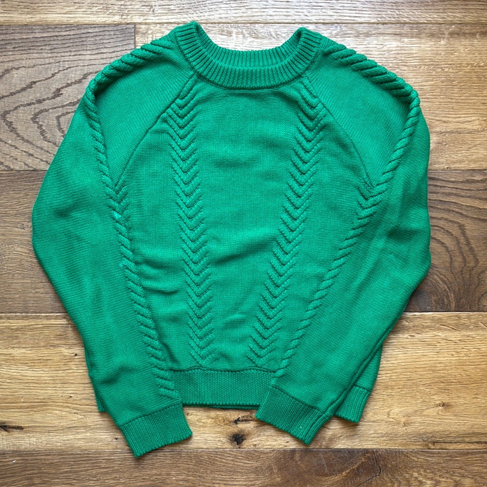 English Factory Green Cable Knit Sweater